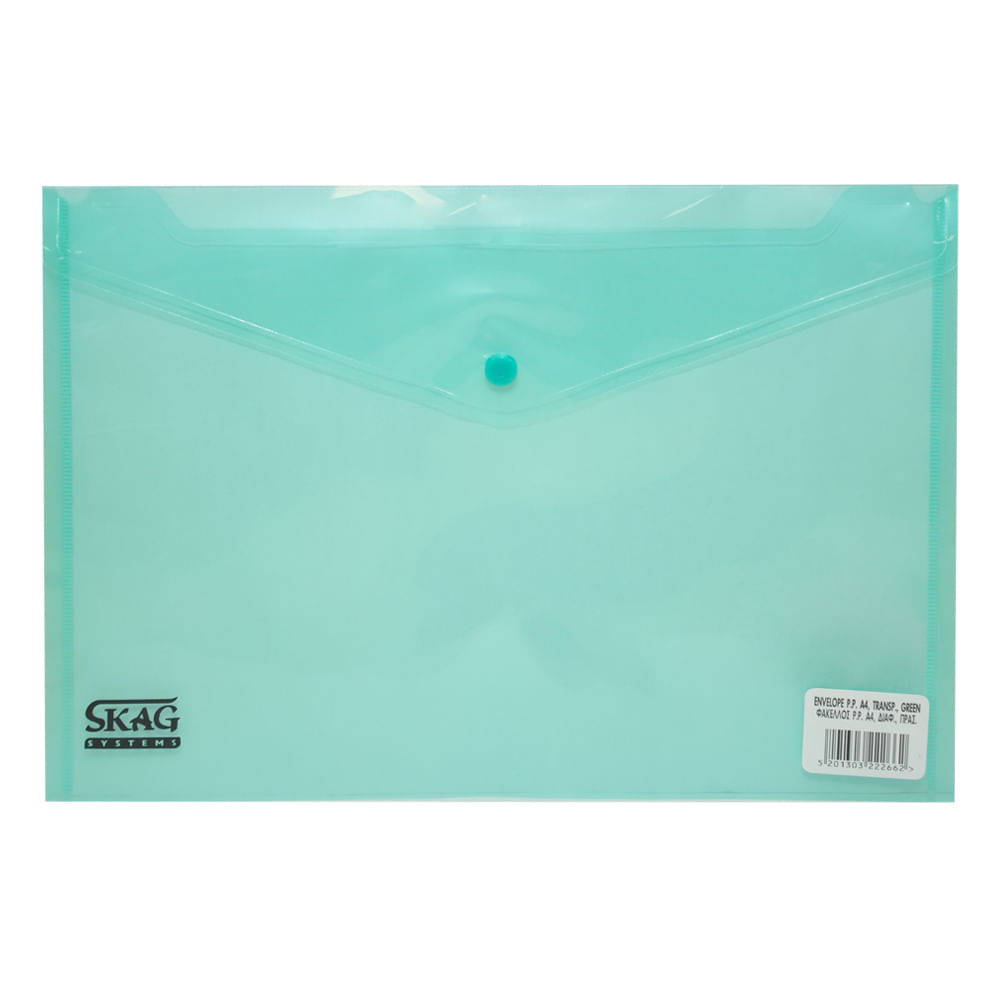Mapa plastic skag, a5, inchidere cu capsa, verde