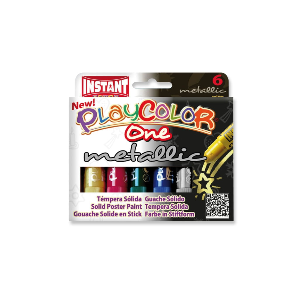 Tempera solida metalizata instant, 6 bucati