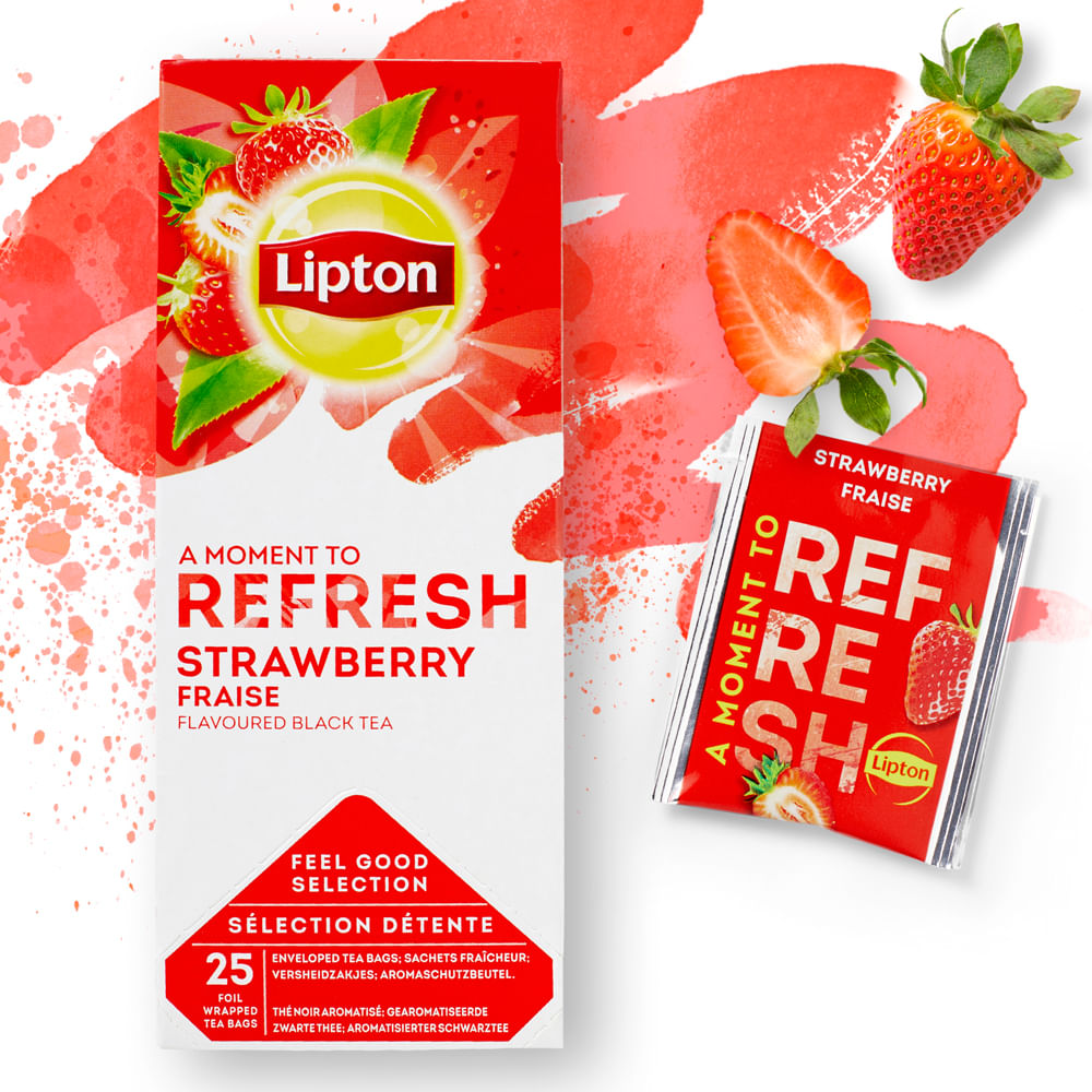 Ceai lipton capsuni, 25 plicuri/cutie