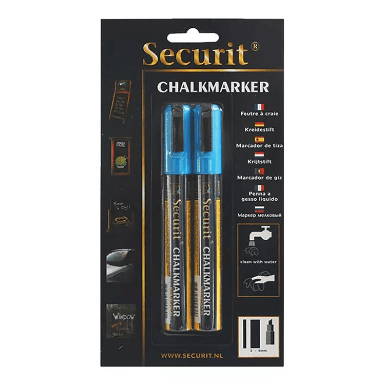 Marker cu creta Vermes varf tesit 2 mm 2 bucati/set Marker cu creta Vermes, varf tesit, 2 mm, 2 bucati/set, albastru
