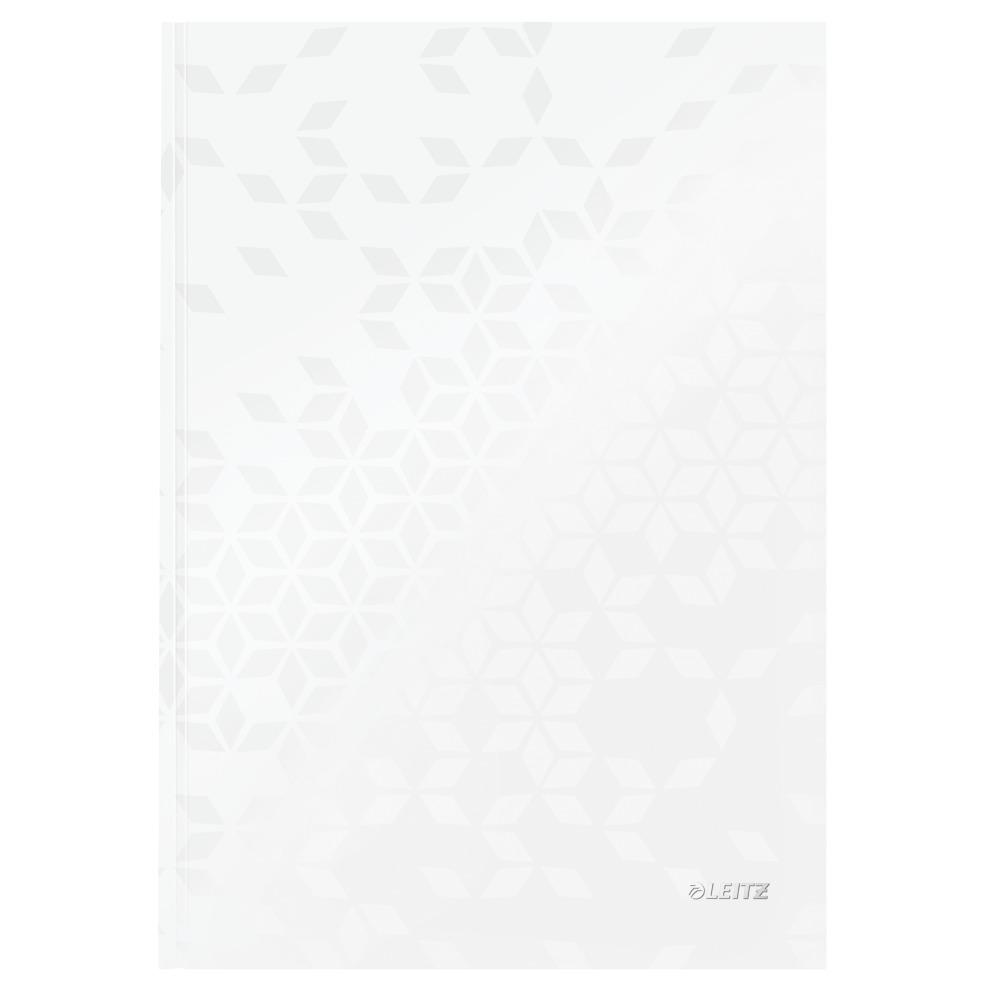 Caiet de birou leitz wow, a4, coperta dura, 80 file, dictando alb metalizat