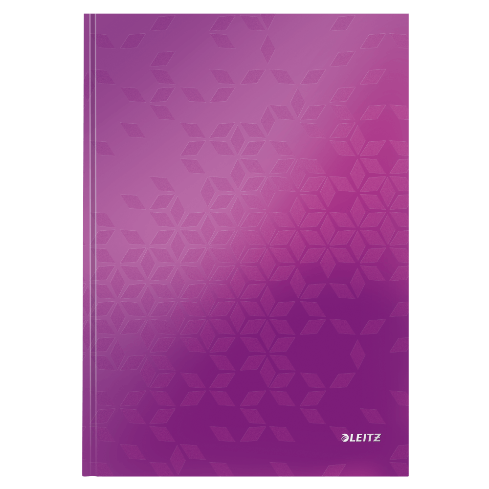 Caiet de birou Leitz WOW A4 coperta dura 80 file matematica mov metalizat