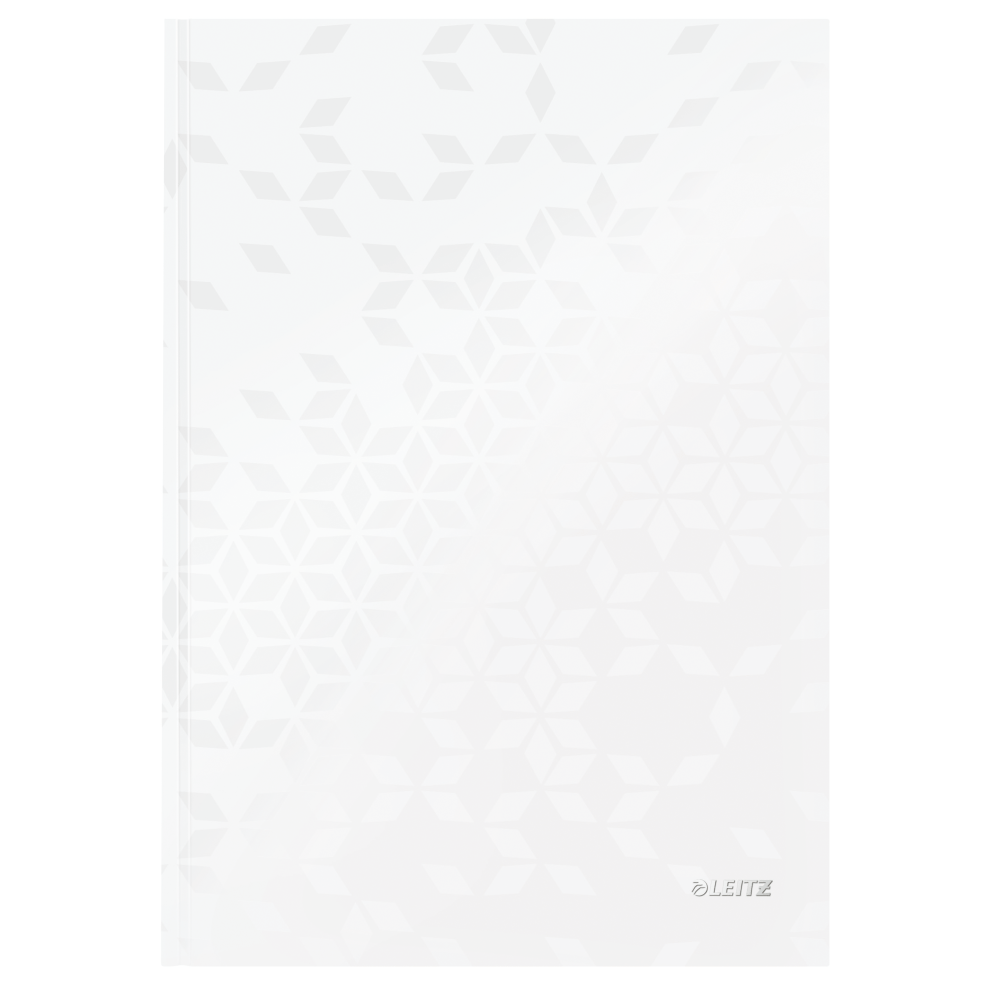Caiet de birou Leitz WOW A4 coperta dura 80 file matematica alb metalizat