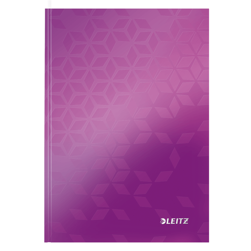 Caiet de birou leitz wow, a5, coperta dura, 80 file, dictando, mov metalizat