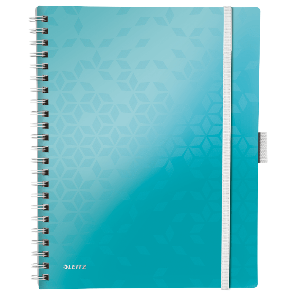 Caiet leitz wow be mobile, a4, coperta pp, cu spira, 80 file, dictando, turcoaz metalizat