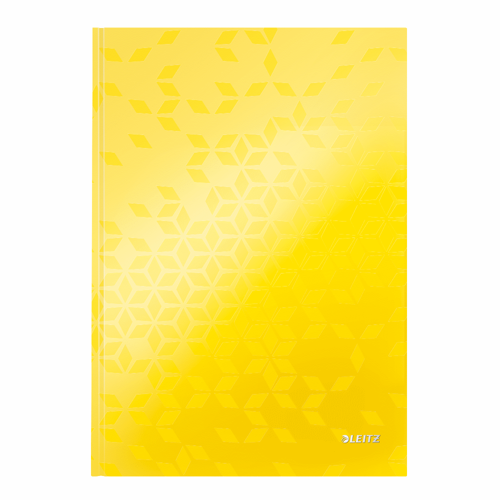 Caiet de birou leitz wow, a5, coperta dura, 80 file, matematica, galben