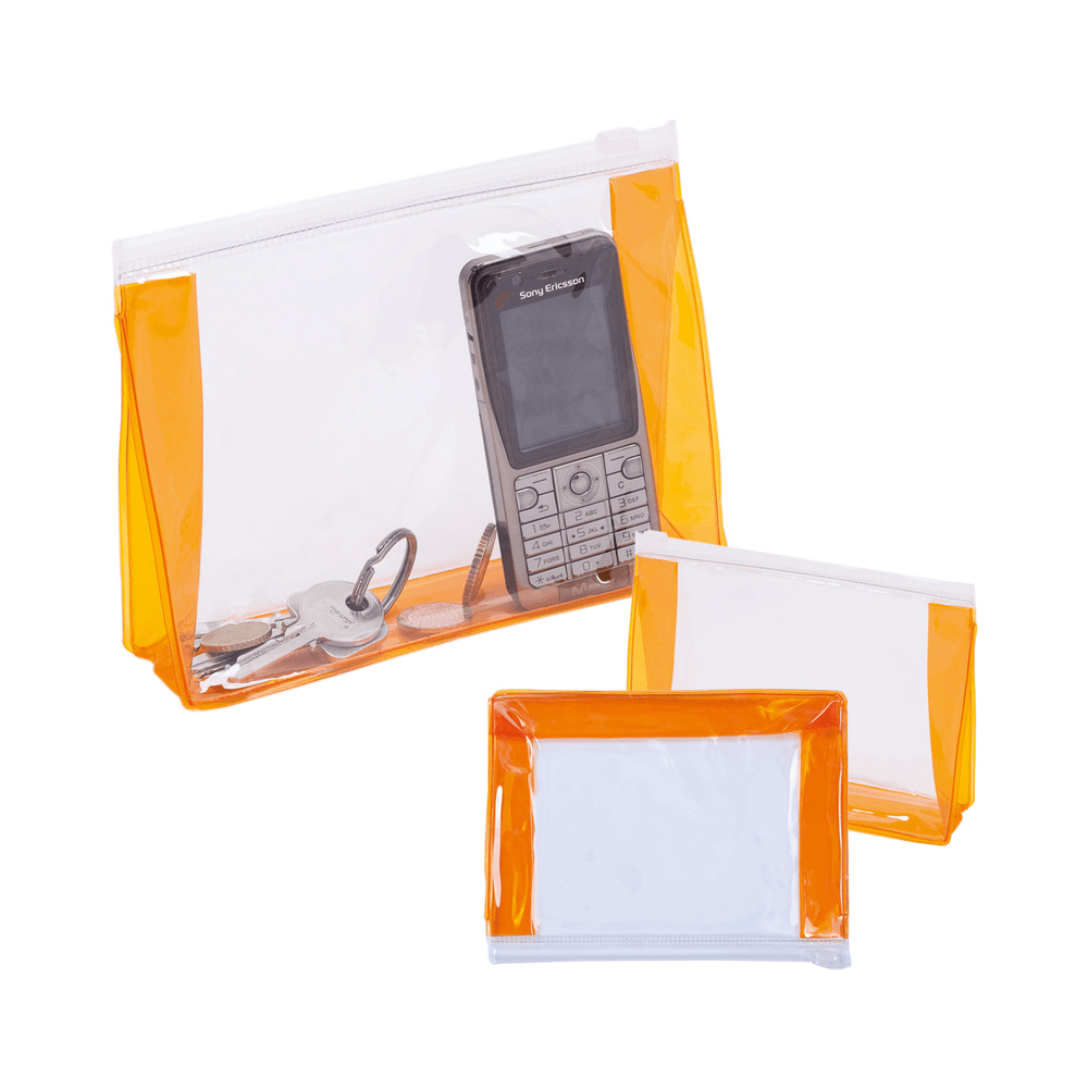 Geanta accesorii lobe, transparent/portocaliu