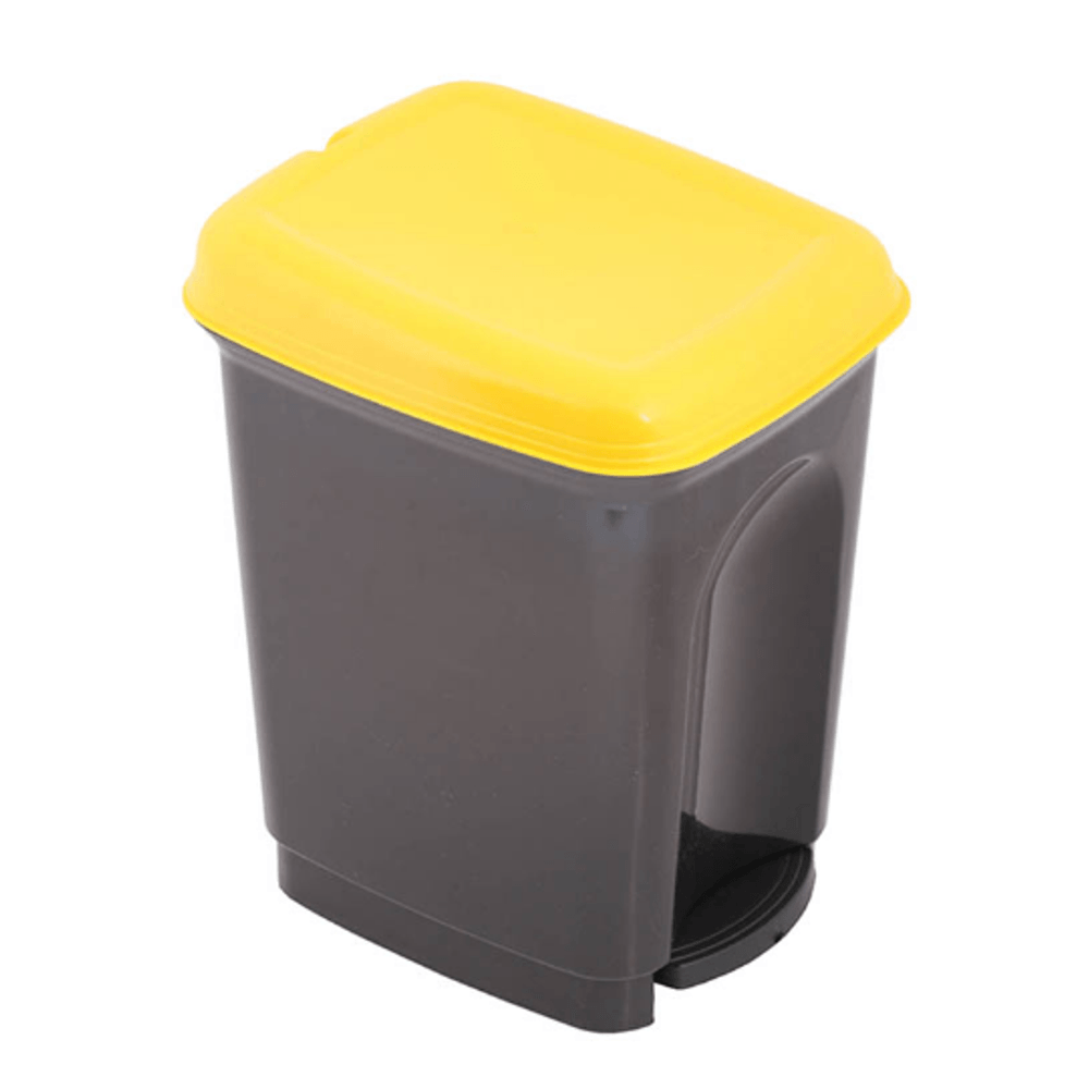Cos gunoi capac si pedala 17l galben caro
