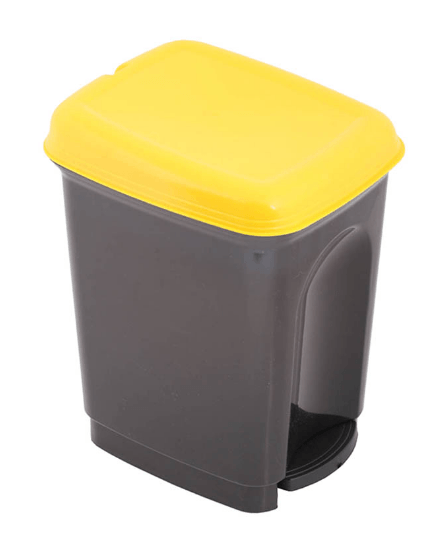 Cos gunoi capac si pedala 17l galben Caro