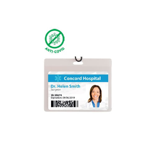 Ecuson orizontal 90x65mm antibacterian 10buc/set transparent