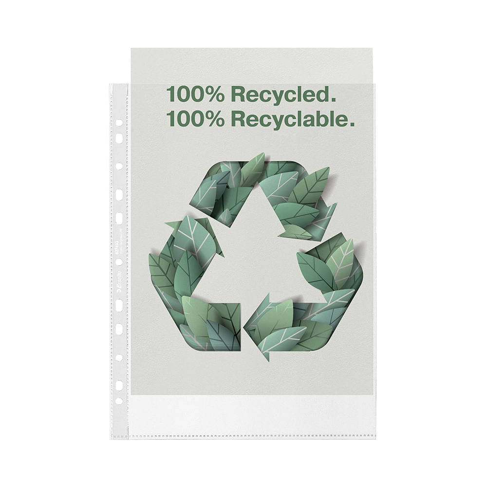 Folie de protectie esselte recycled, pp, 70 microni, a5, cutie de 100 buc