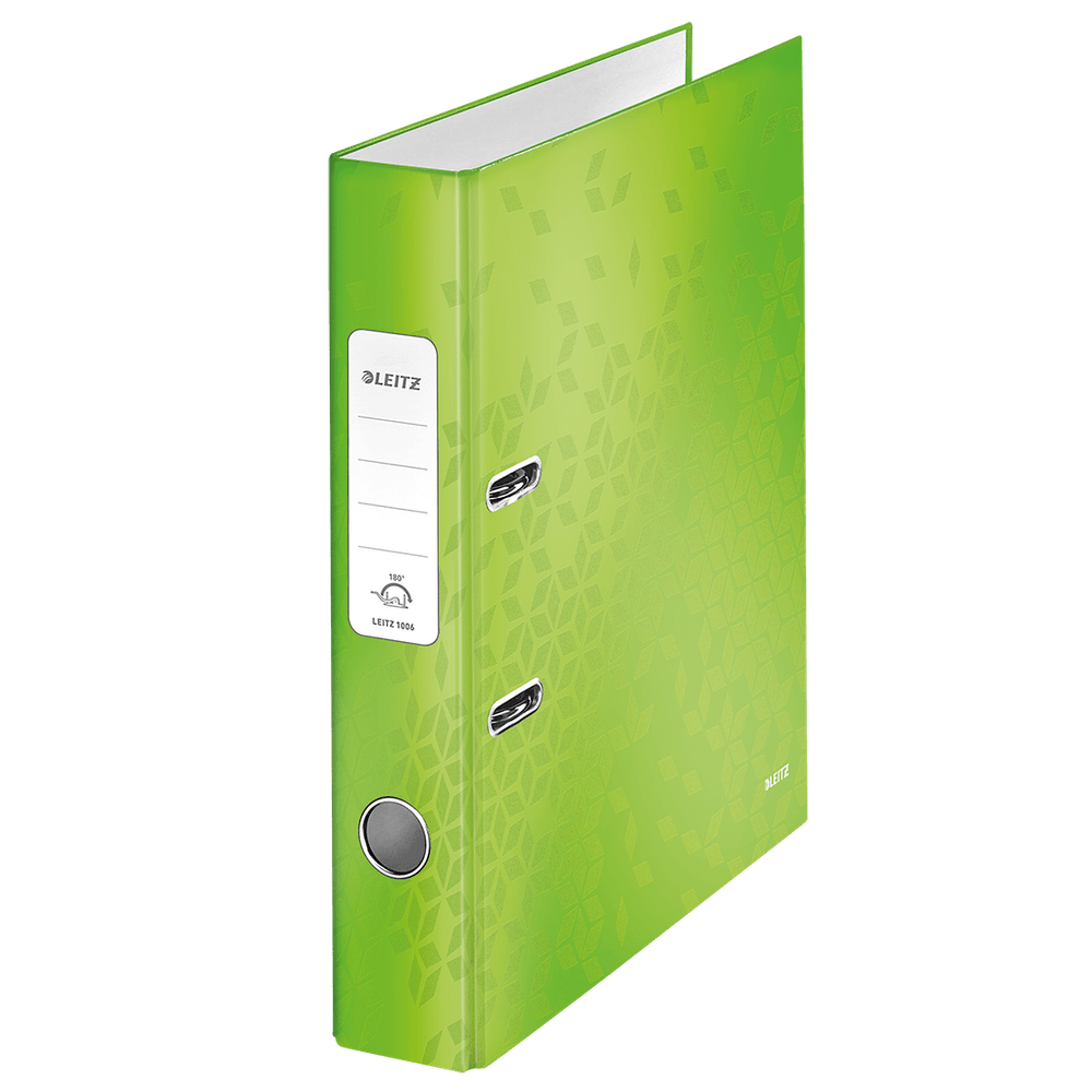 Biblioraft leitz 180 wow, carton laminat, a4, 52 mm, verde