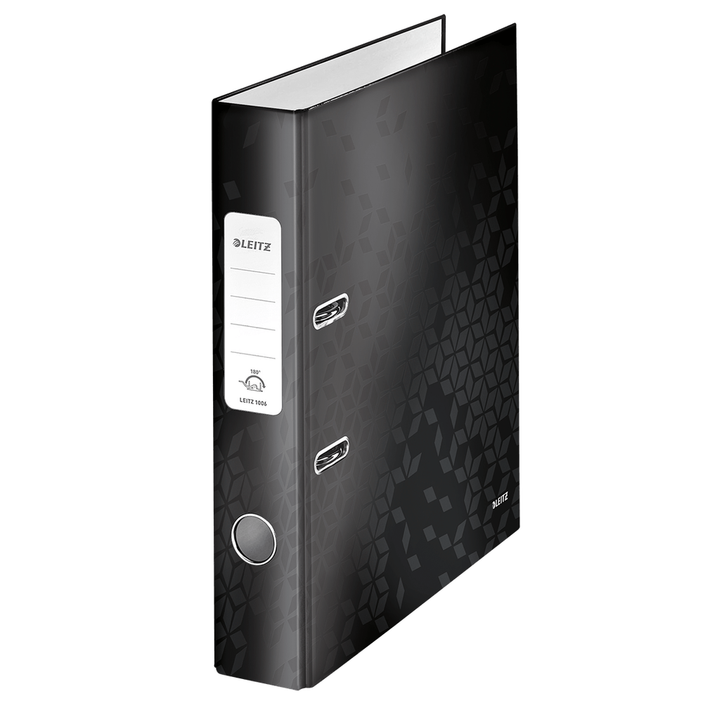 Biblioraft leitz 180 wow, carton laminat, a4, 52 mm, negru