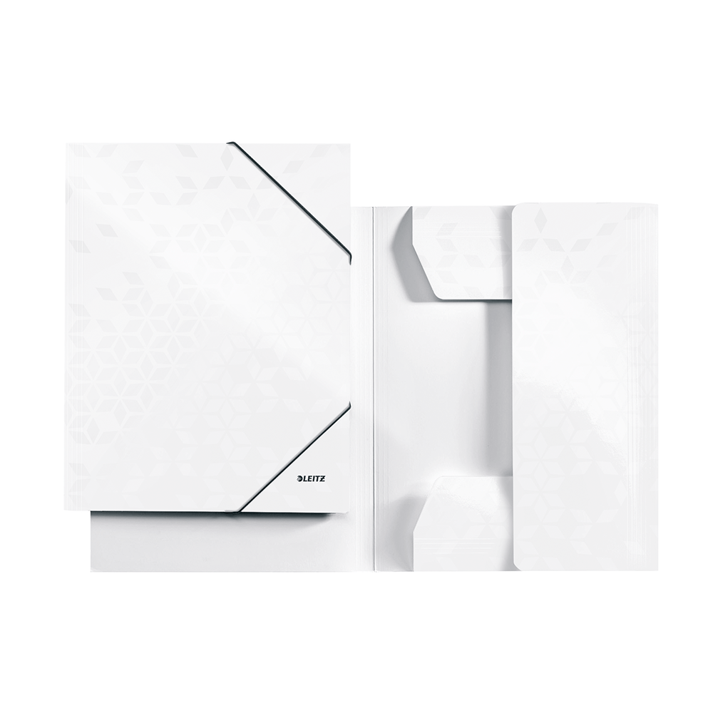 Vezi detalii pentru Mapa carton A4 cu elastic Leitz WOW alb metalizat