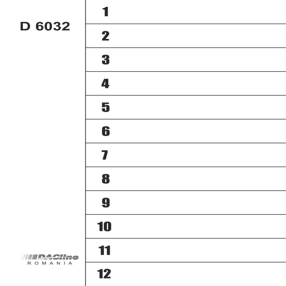 Index carton, A4, 12 diviziuni, color Dacris