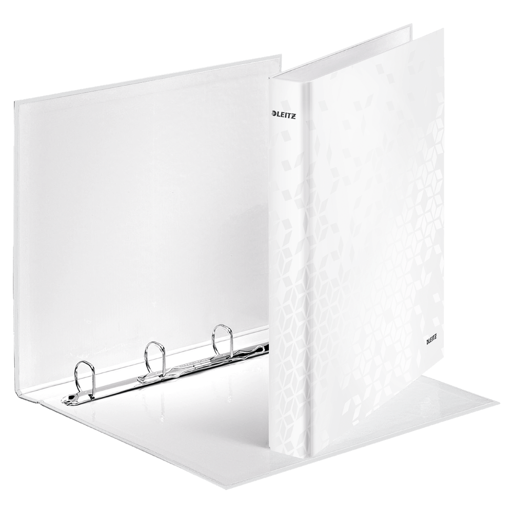 Caiet mecanic leitz wow, a4, mecanism 4dr, laminat, alb metalizat
