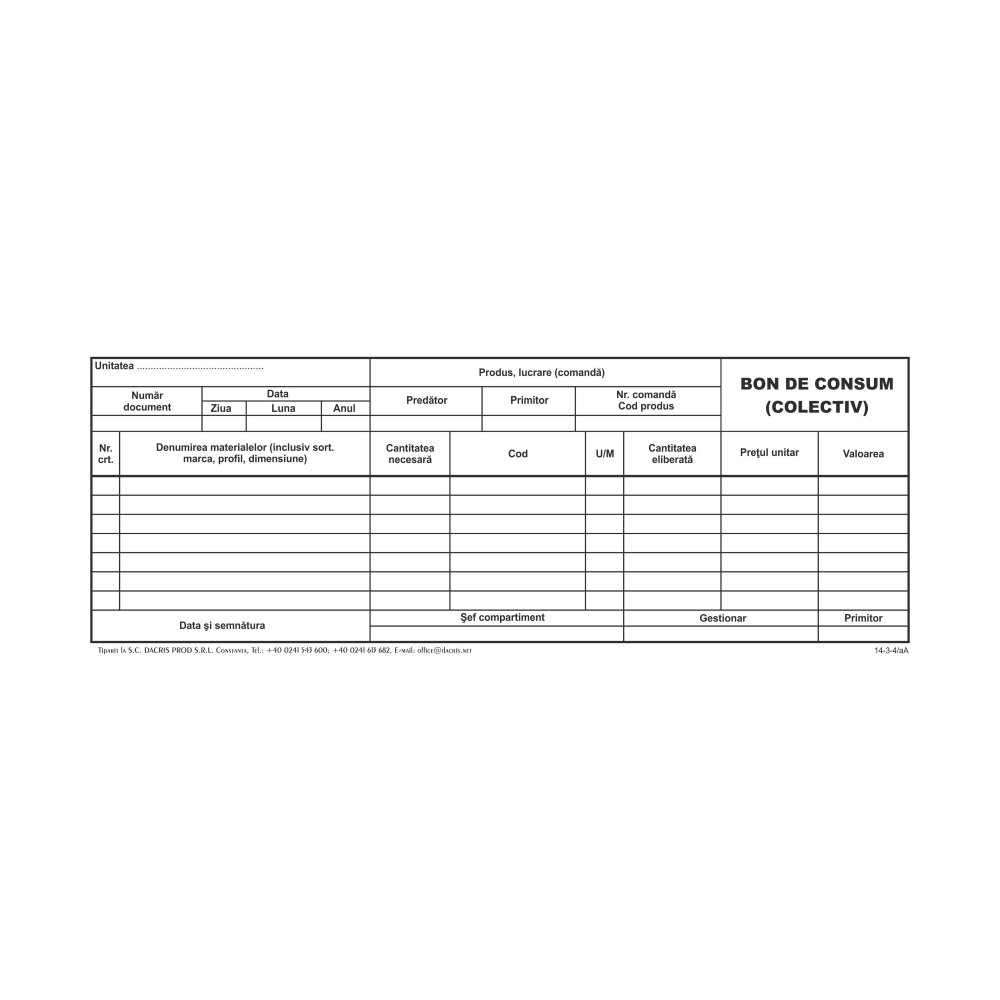 Bon de consum A5, 2 exemplare ,hartie autocopiativa, 50 seturi/carnet Bon de consum A5, 2 exemplare ,hartie autocopiativa