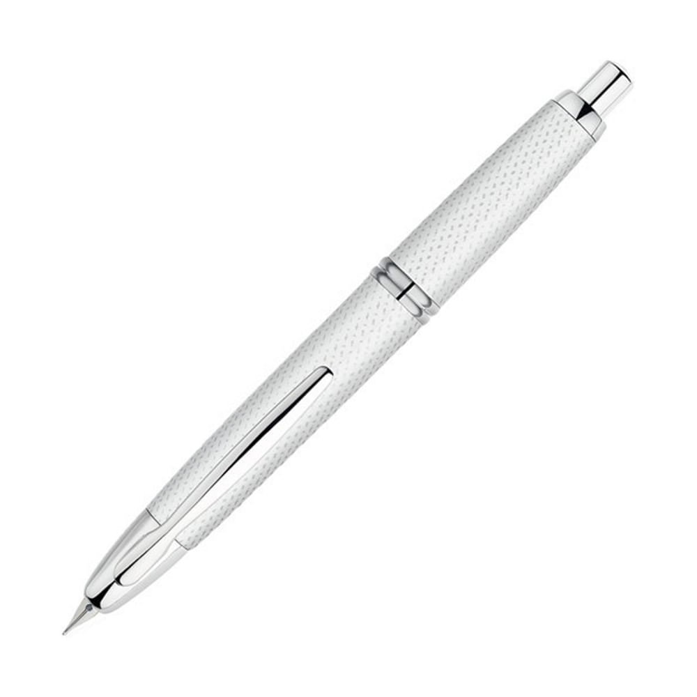 Stilou Capless Rhodium Graphite Pilot vrf mediu penita din aur alb corp alb Stilou Capless Rhodium Graphite Alb Vf.Mediu Aur Alb