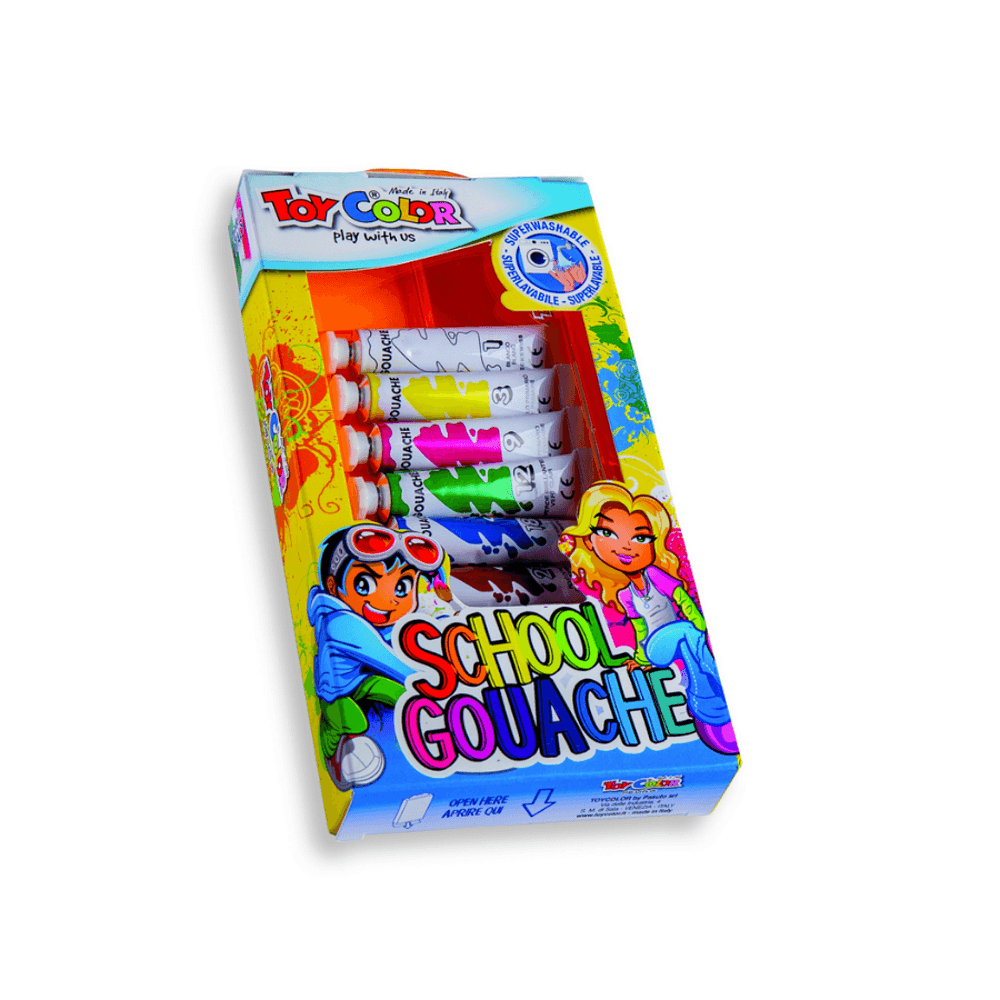 Tempera la tub Toy Color, 7.5 ml, 7 culori dacris.net poza 2021