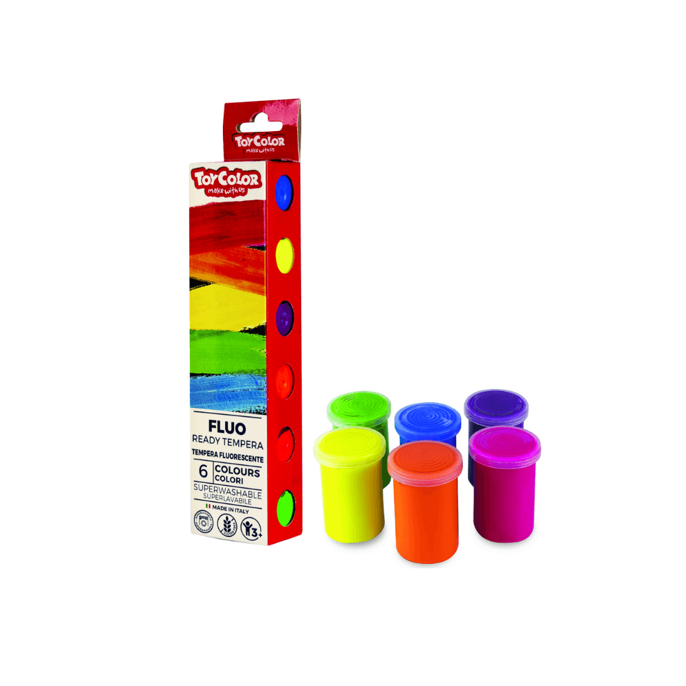 Tempera fluorescenta Toy Color, 25 ml, 6 culori