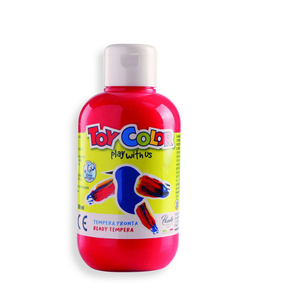 Tempera superlavabila Toy Color, 250 ml, rosu dacris.net poza 2021