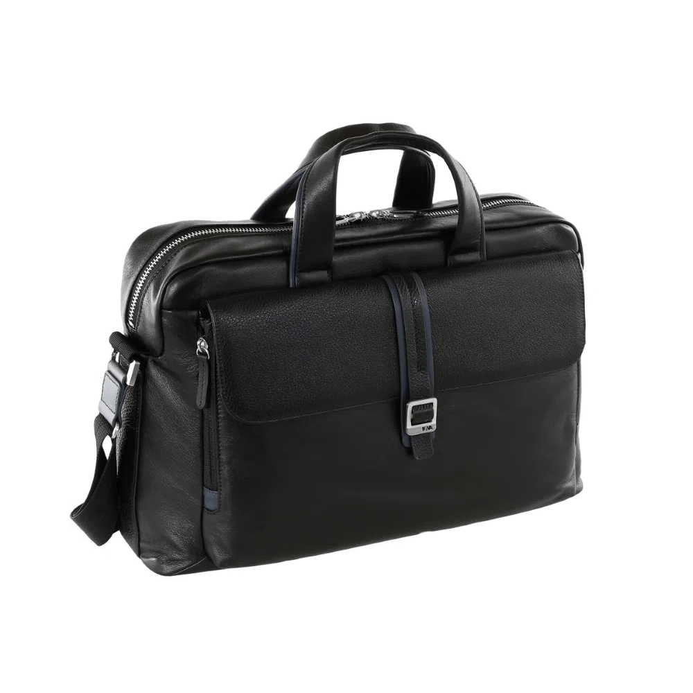 Geanta laptop Nava Courier Leather, 15.6″, piele, negru dacris.net poza 2021
