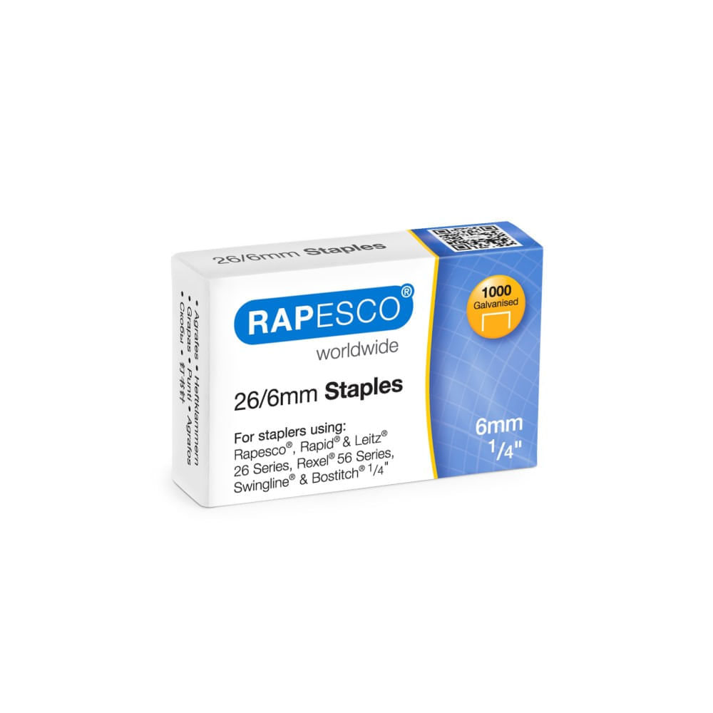 Capse 26/6 Rapesco, 1000 bucati/cutie, 20 cut/set