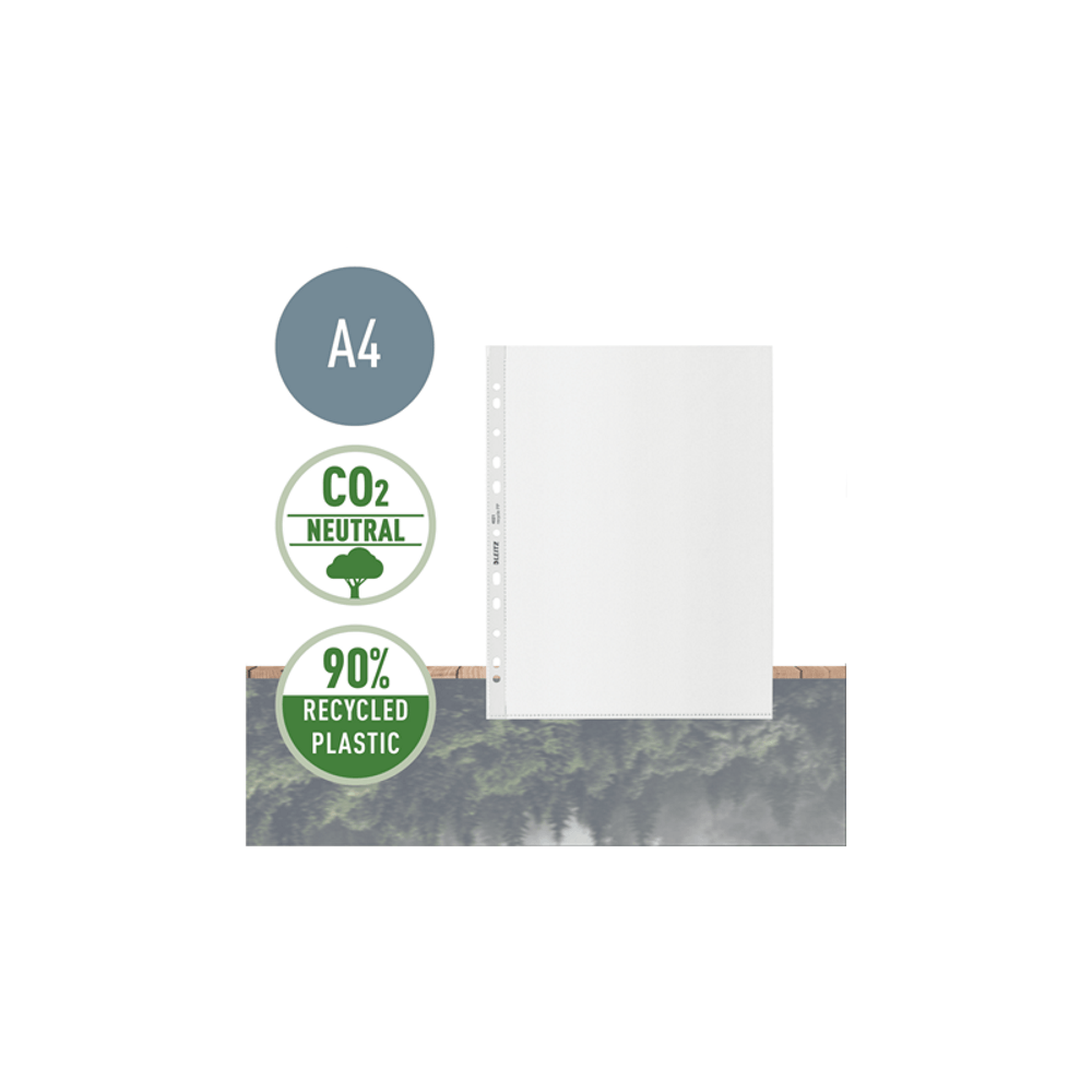Folie de protectie Leitz Recycle PP reciclat si reciclabil A4 Maxi 100 mic 25 buc/ set standard Folie de protectie Leitz Recycle PP reciclat A4 Maxi 100 mic 25 buc/set standard