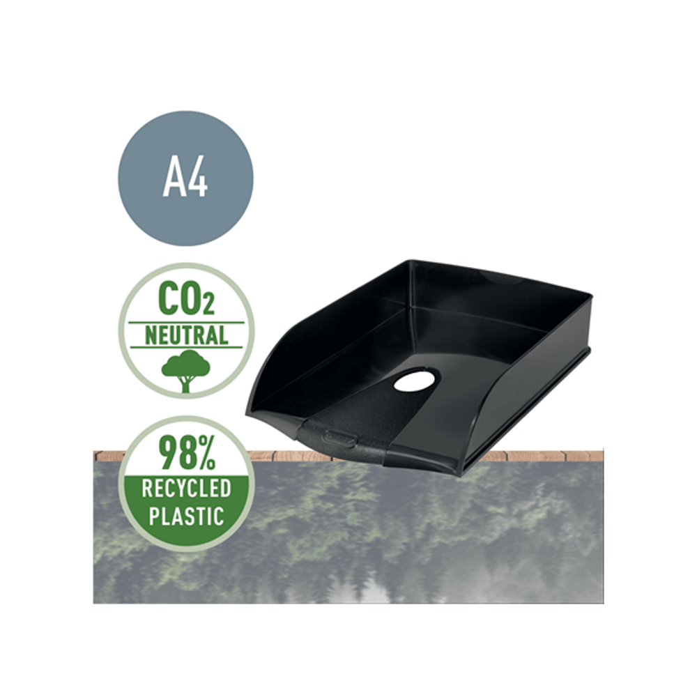 Tavita documente leitz recycle, ps reciclat, a4, negru