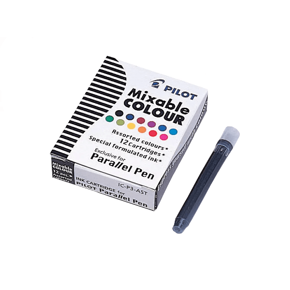 Set 12 rezerve stilou Pilot Parallel Pen diverse culori