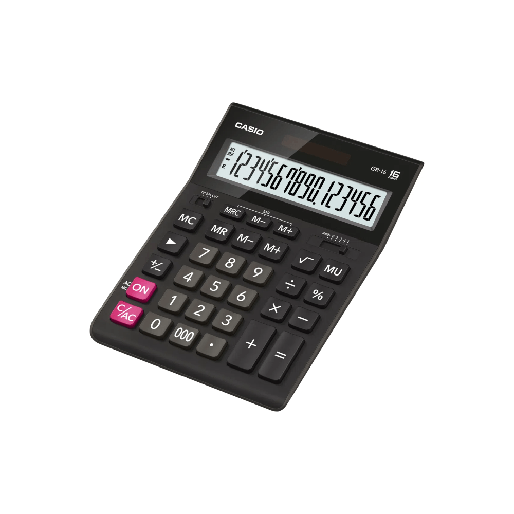 Calculator de birou 16 digits Casio GR-16-W-EP negru Casio imagine 2022 depozituldepapetarie.ro