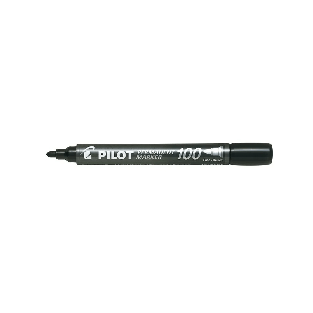 Marker permanent Pilot P100 1.0 mm varf rotund Marker permanent Pilot P100 varf rotund 2-4.5 mm negru