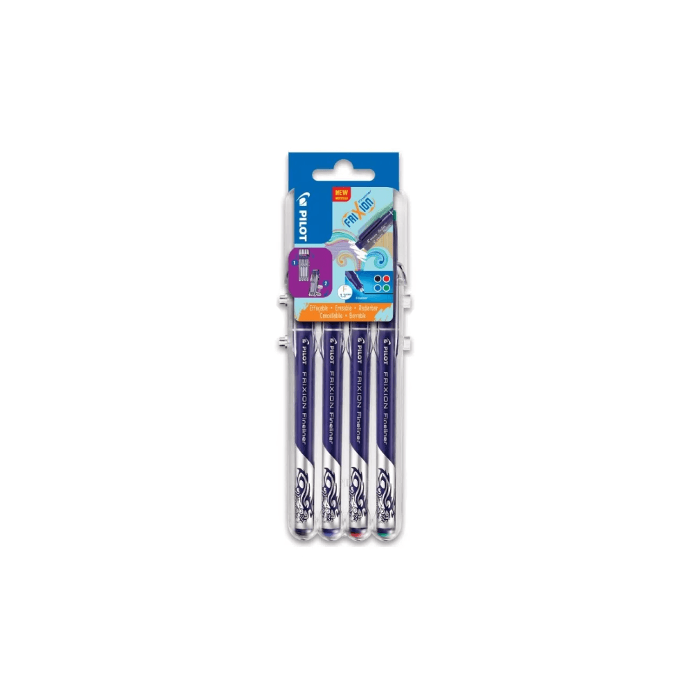 Set Evolutive Fineliner Pilot Frixion 4 culori 0.45 mm cu capac