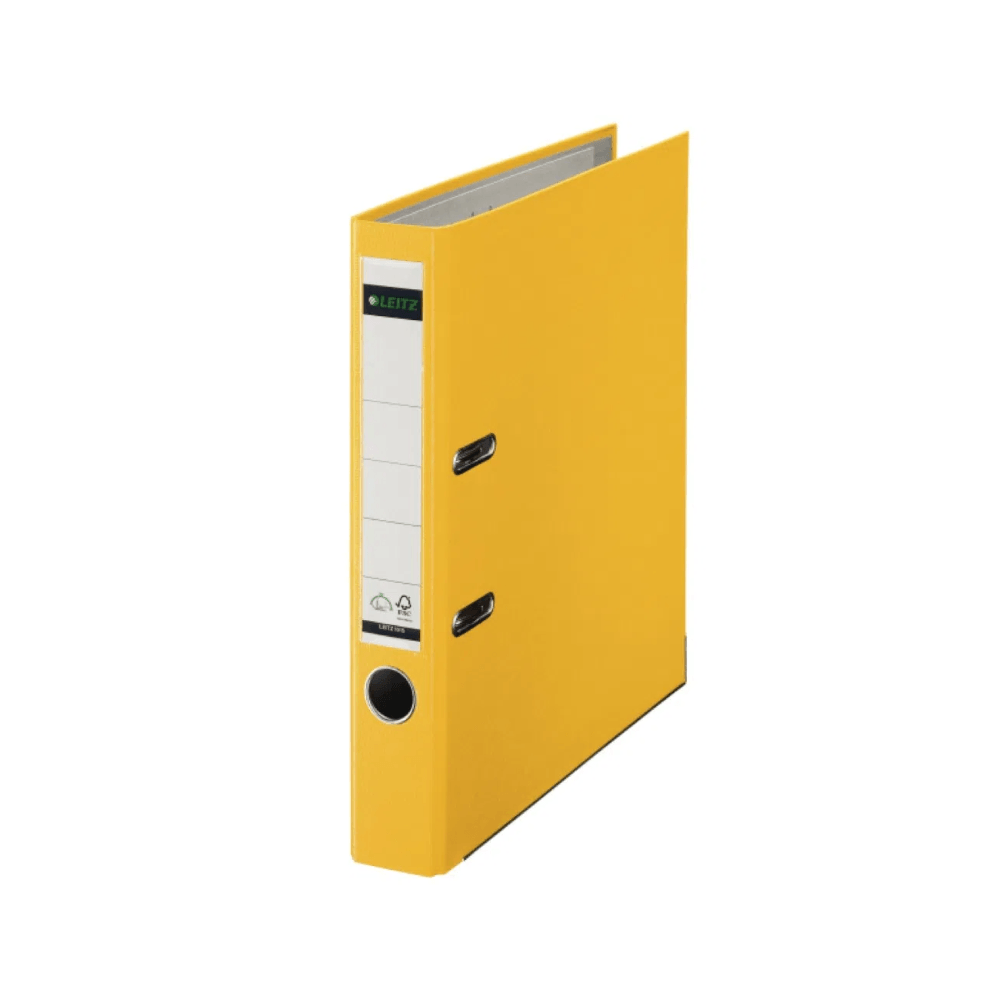 Biblioraft A4 PP partial reciclat certificare FSC 52 mm Leitz 180° Biblioraft A4 PP partial reciclat certificare FSC 52 mm Leitz 180° galben