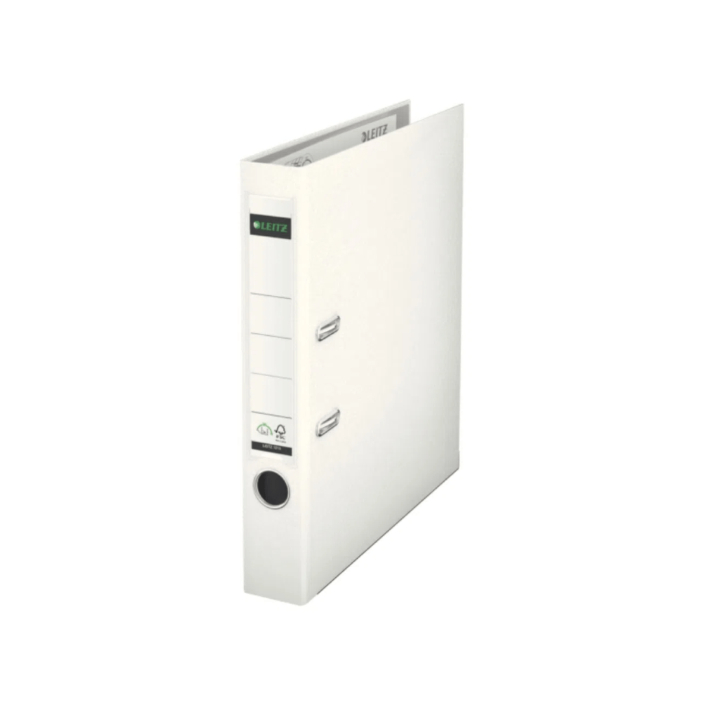 Biblioraft A4 PP partial reciclat certificare FSC 52 mm Leitz 180° Biblioraft A4 PP partial reciclat certificare FSC 52 mm Leitz 180° alb