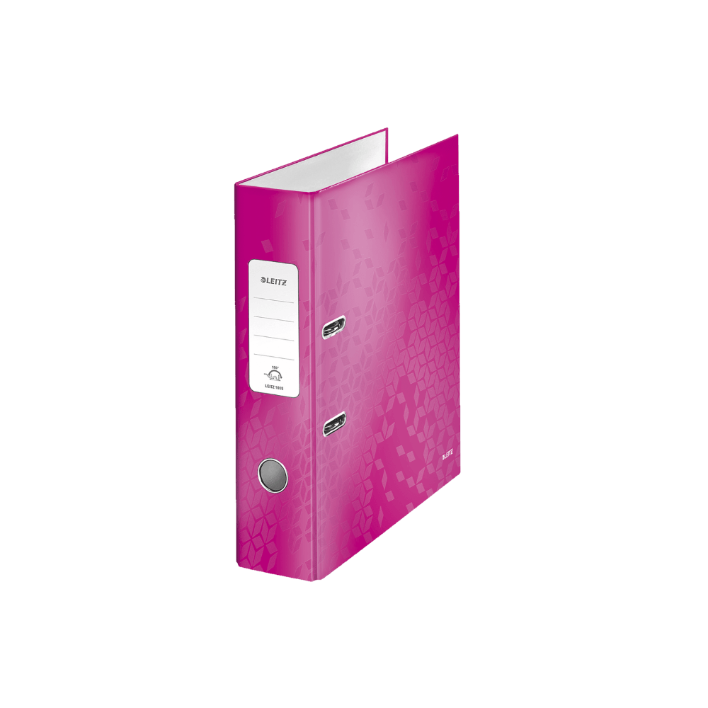 Biblioraft leitz 180 wow, carton laminat, a4, 80 mm, roz