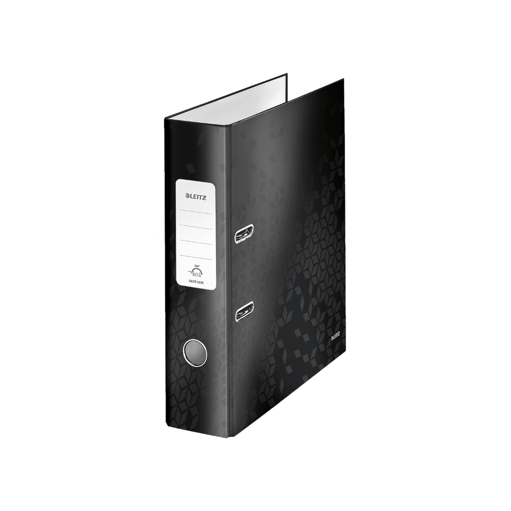 Biblioraft leitz 180 wow, carton laminat, a4, 80 mm, negru