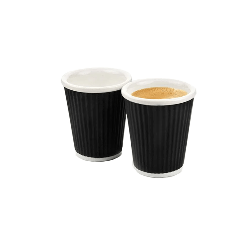 Set 2 cesti portelan CEP 180 ml, negru CEP