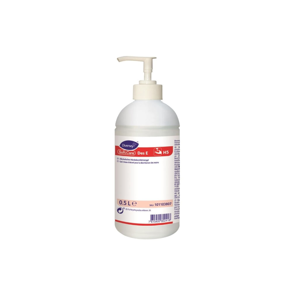 Gel dezinfectant maini avizat biocid Diversey Soft Care Des E H5 500 mL Gel dezinfectant maini 500 mL Sure W2865