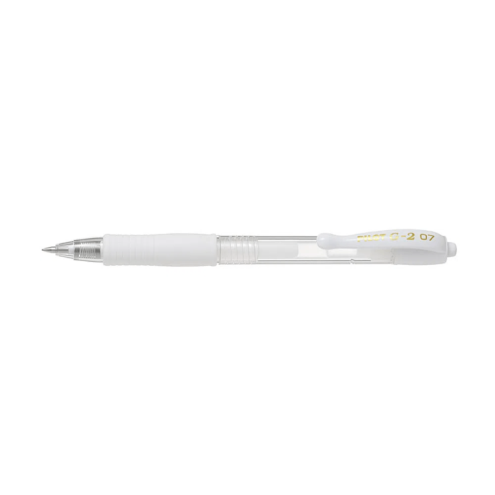 Set 12 rollere cu gel g2 metalic, pilot, 0.7 mm, varf mediu alb
