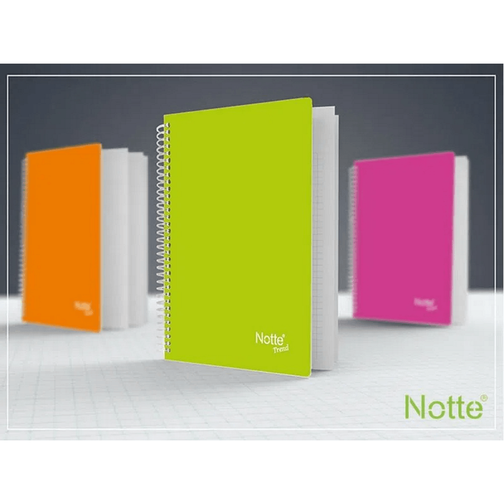 Set 5 caiete notte trend, a5, coperta pp, cu spira, 60 file, matematica