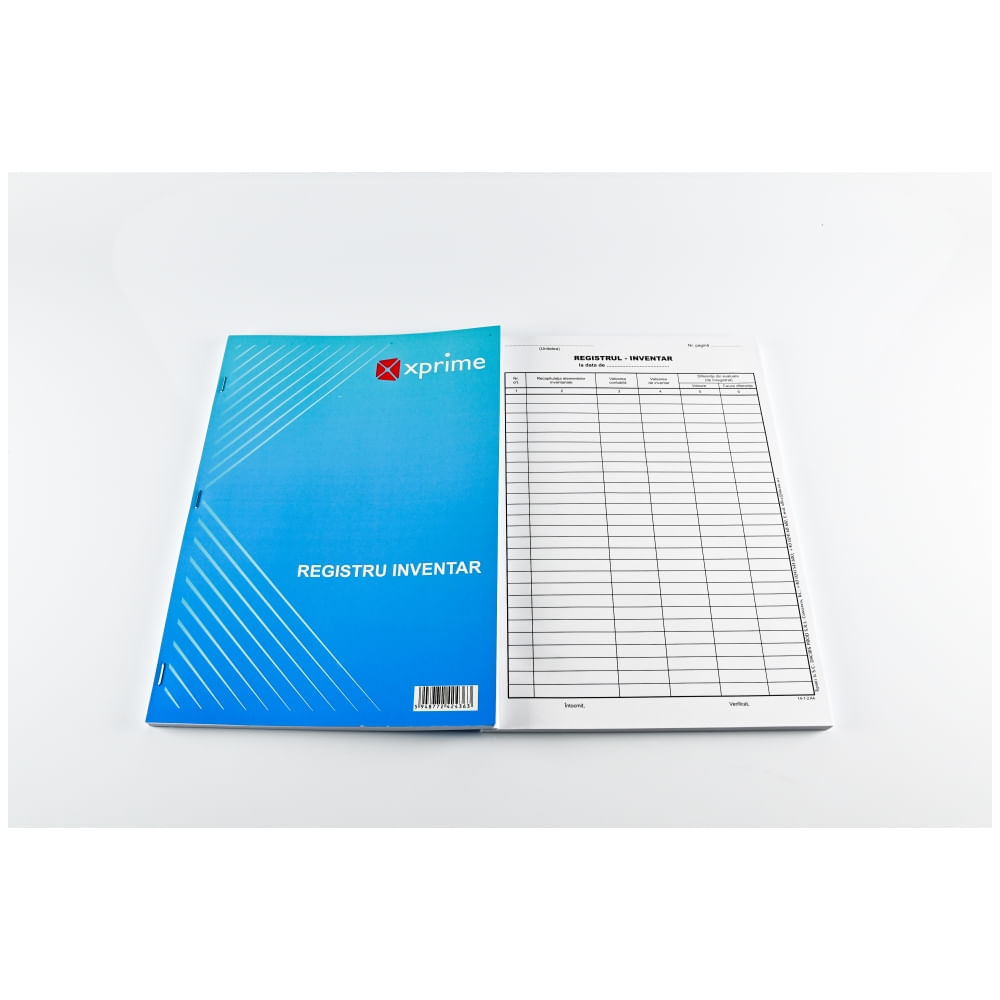 Registru inventar A4 hartie offset 100 file/carnet coperta carton 300 g/mp