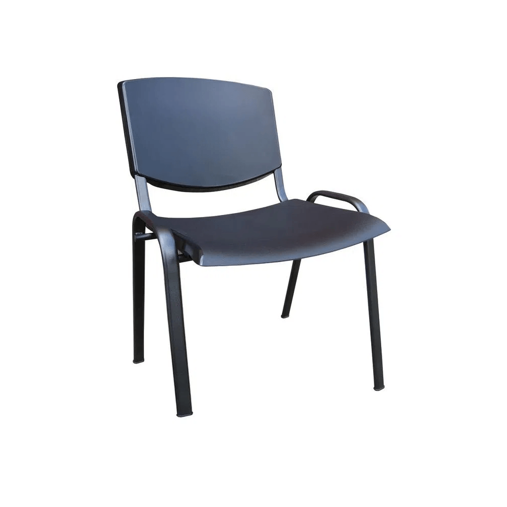 Scaun fix PVC cadru metalic negru Darius Scaun Darius din PVC cadru metalic negru