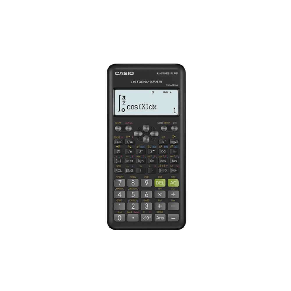 Calculator stiintific 417 functii Casio FX-570ES Plus negru Casio imagine 2022 depozituldepapetarie.ro