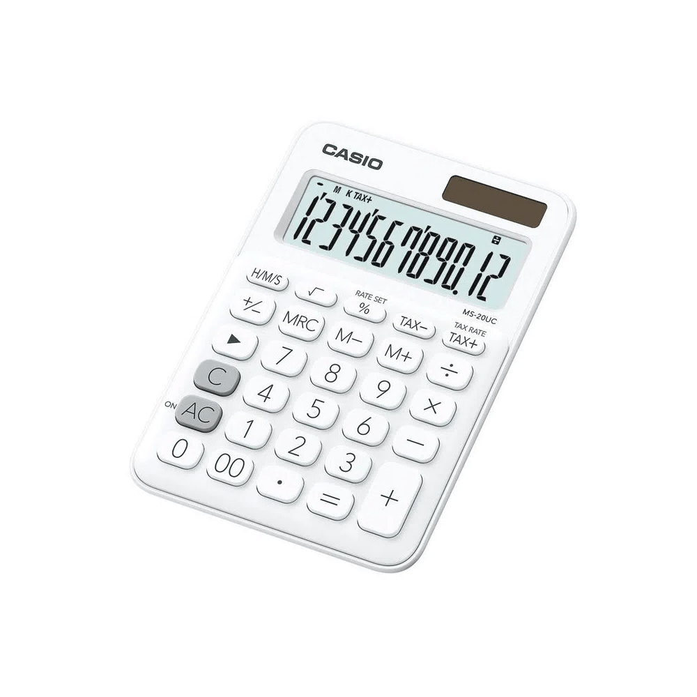 Calculator de birou 12 digits Casio MS-20UC Calculator de birou 12 digits Casio MS-20UC alb