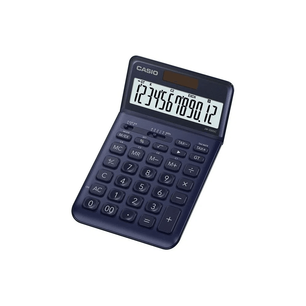 Calculator de birou Casio JW-200SC, 12 digits, albastru Casio imagine 2022 depozituldepapetarie.ro