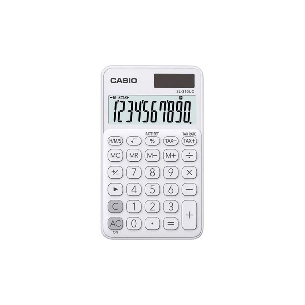 Calculator portabil Casio SL-310UC, 10 digits, alb Casio imagine 2022 depozituldepapetarie.ro