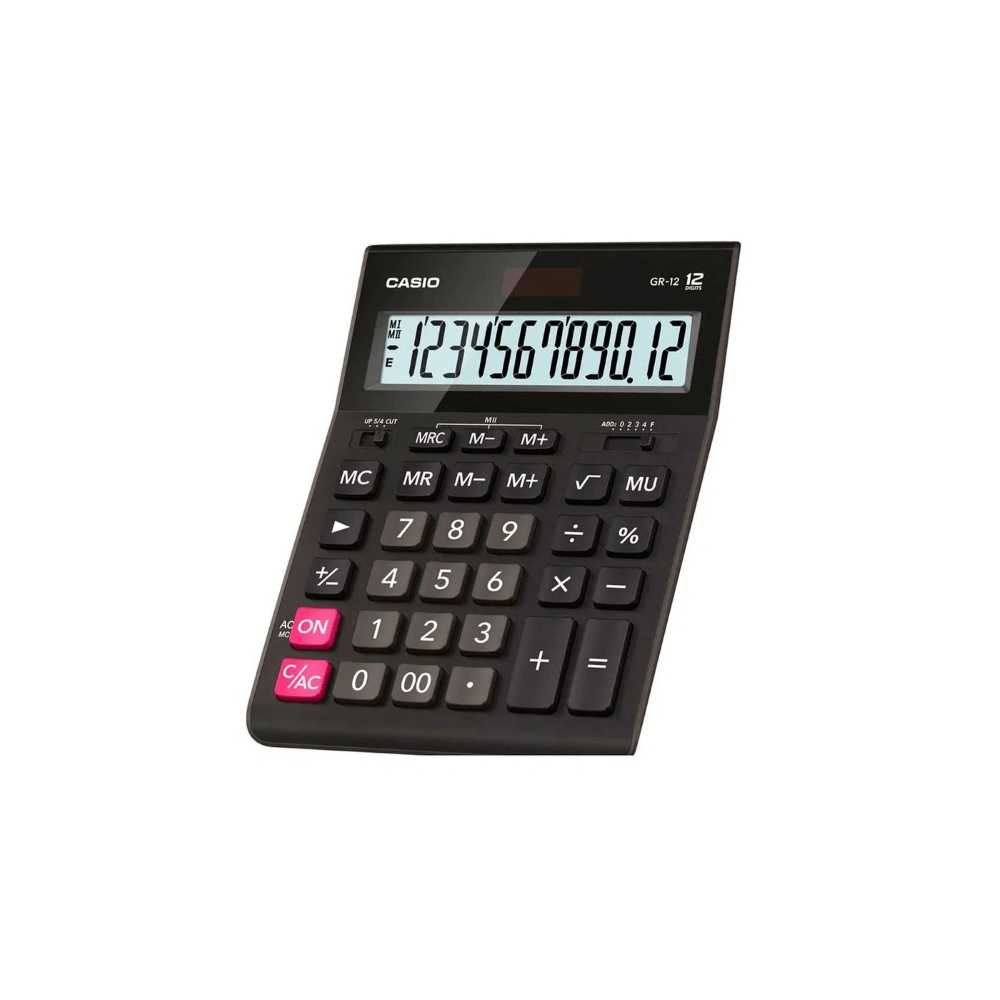 Calculator de birou 12 digits Casio GR-12-W-EP negru Casio imagine 2022 depozituldepapetarie.ro