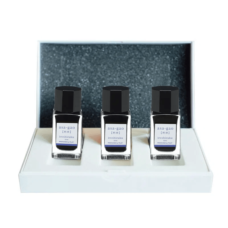 Set 3 rezerve cerneala Iroshizuku Asa-Gao Pilot 15ml albastru Set 3 Cerneala Iroshizuku albastra Asa-Gao 15ml