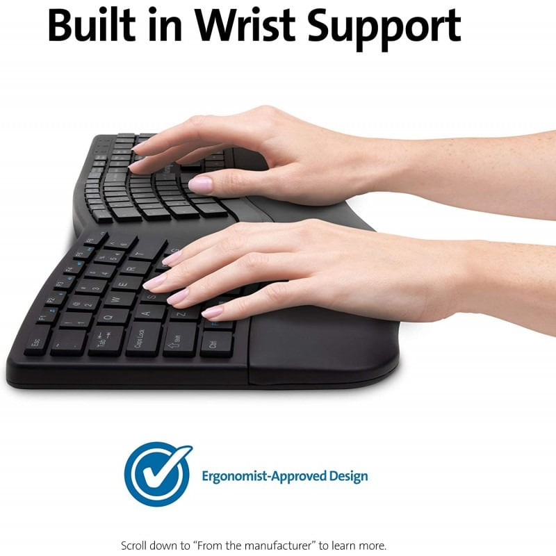 Tastatura Kensington ProFit Ergo suport ergonomic pentru incheietura mainii inclus conexiune wireless